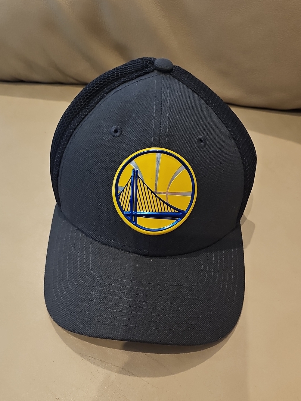 NBA Golden State Warriors Black and Yellow Mesh Back Hat